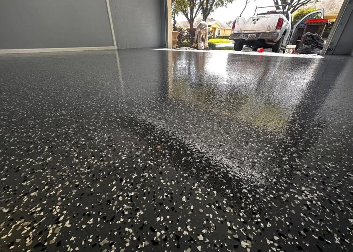 Garage slab before epoxy coating